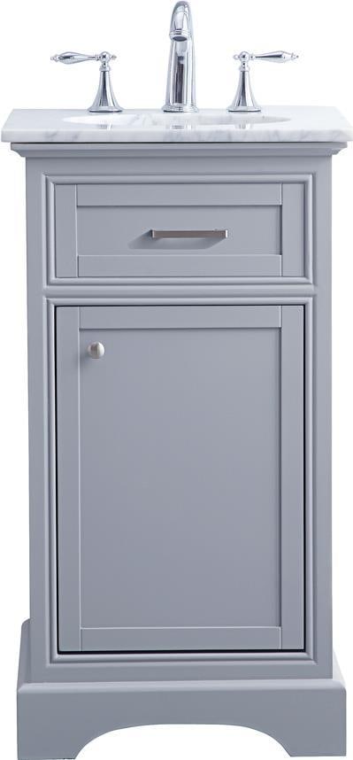 Elegant Lighting Compact Solid Wood Grey Bathroom Vanity 35H 19W 19D: Elegant Lighting Compact Solid Wood Grey Bathroom Vanity 35H 19W 19D This contemporary bathroom vanity combines style and functionality, designed specifically for small spaces. Crafted from solid wood