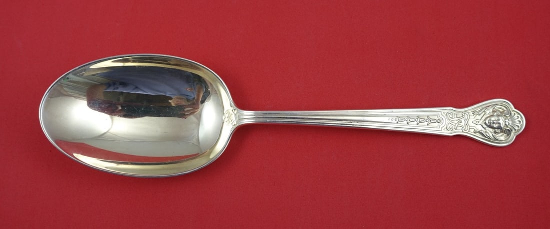 Tiffany and Co AJ Fuller Custom Pattern Sterling Silver Spoon 9": Tiffany and Co AJ Fuller Custom Pattern Sterling Silver Spoon 9" This exquisite serving spoon features the AJ Fuller Custom Pattern by Tiffany and Co., expertly crafted from sterling silver. Measuring