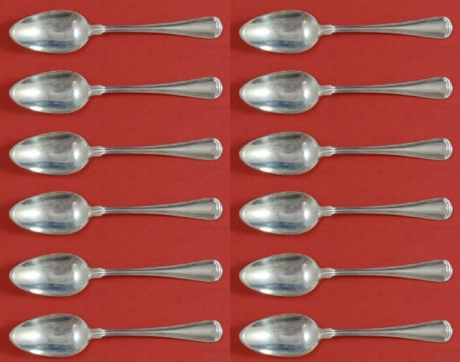 Gorham Old French Sterling Silver Teaspoon Set 12 pcs 5 7/8 in: Gorham Old French Sterling Silver Teaspoon Set 12 pcs 5 7/8 in Elevate your dining experience with this exquisite 12-piece set of Old French teaspoons by Gorham, crafted from high-quality sterling sil
