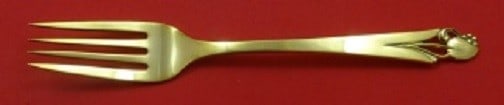 Frank Smith Woodlily Vermeil Fork 7.5 Inch Sterling Silver Gold Finish: Frank Smith Woodlily Vermeil Fork 7.5 Inch Sterling Silver Gold Finish This exquisite Woodlily Vermeil fork by Frank Smith features a stunning gold finish over sterling silver. Measuring 7 1/2 inches