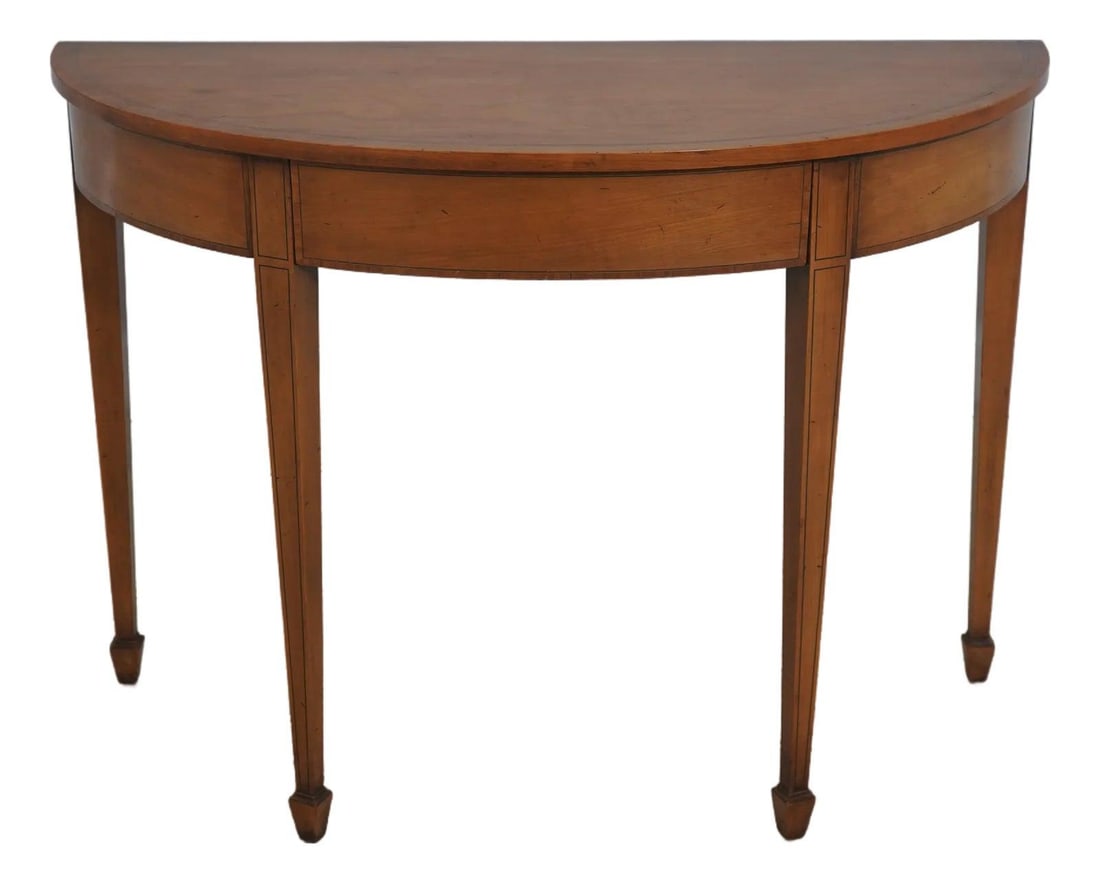 Vintage Satinwood Console Table in Adams Style with Single Drawer: Vintage Satinwood Console Table in Adams Style with Single Drawer This English satinwood console table from the 1960s features an Adams style design with a single hand-dovetailed drawer. The table is
