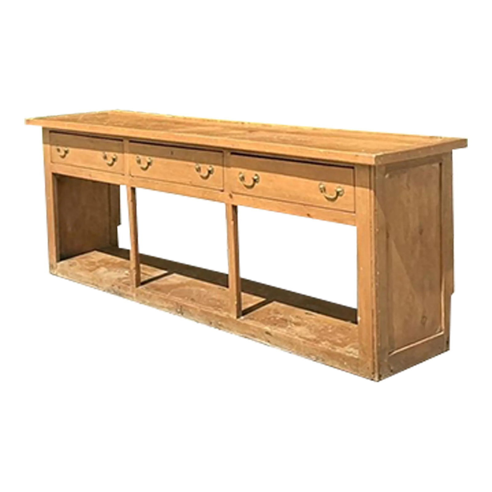 Vintage Boho Primitive Wood Credenza from Palm Beach Estate: Vintage Boho Primitive Wood Credenza from Palm Beach Estate This vintage boho credenza showcases a unique primitive flair, seamlessly blending rustic charm with bohemian style. Perfect for infusing ch