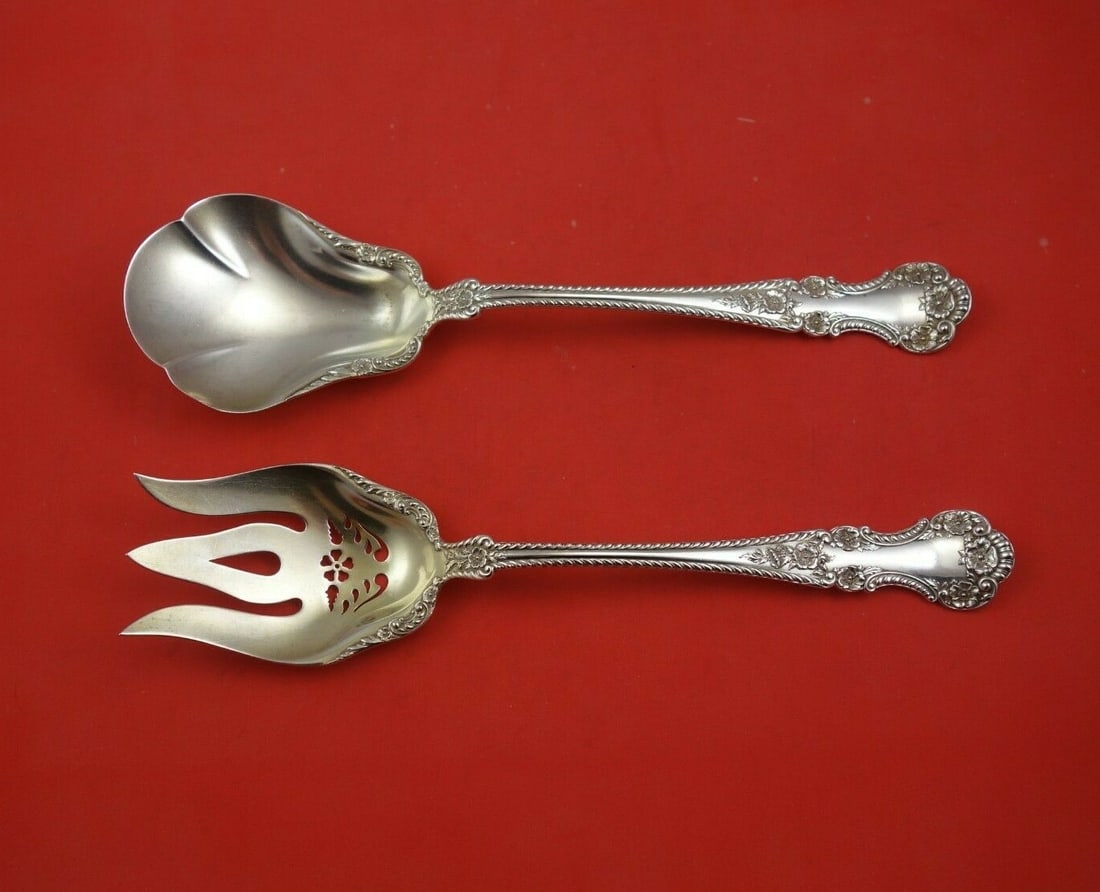 Gorham Cambridge Sterling Silver Salad Serving Set 2pc with 3-Tine Fork (1 of 3)