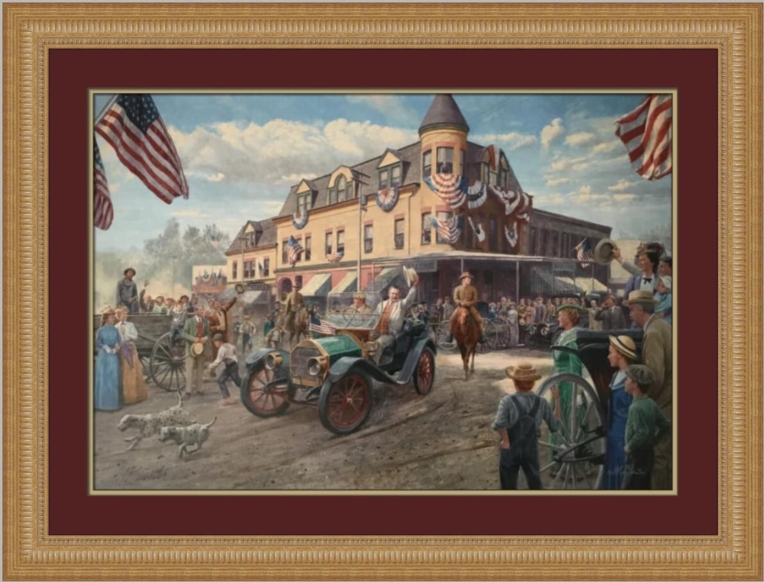 Mort Kunstler Teddy's Fourth Of July Signed Limited Edition Framed Print: Mort Kunstler Teddy's Fourth Of July Signed Limited Edition Framed Print This stunning limited edition print, titled "Teddy's Fourth Of July" by renowned artist Mort Kunstler, captures a significant m