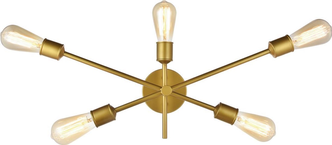 Elegant Lighting Brass Transitional Wall Sconce 5 Light Axel Collection: Elegant Lighting Brass Transitional Wall Sconce 5 Light Axel Collection Illuminate your space with this elegant brass wall sconce featuring five lights. This medium-sized wall fixture boasts a transit