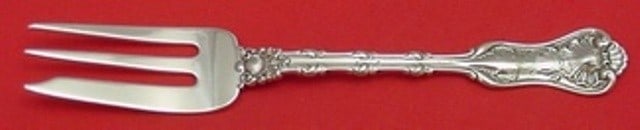 Whiting Sterling Silver 6 1/8" Imperial Queen Pastry Fork: Whiting Sterling Silver 6 1/8" Imperial Queen Pastry Fork This exquisite pastry fork is crafted from sterling silver by Whiting, featuring the elegant Imperial Queen pattern. Measuring 6 1/8 inches in