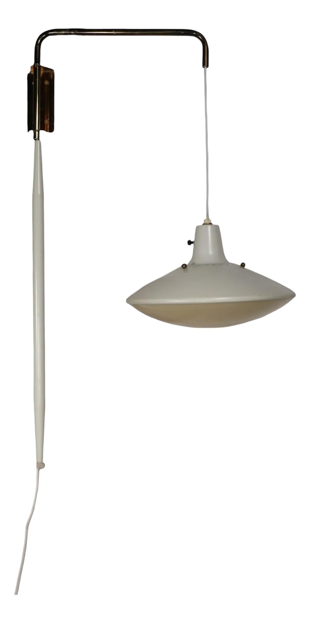 Mid Century Gerald Thurston Swing Arm Sconce for Lightolier 1950s (1 of 8)