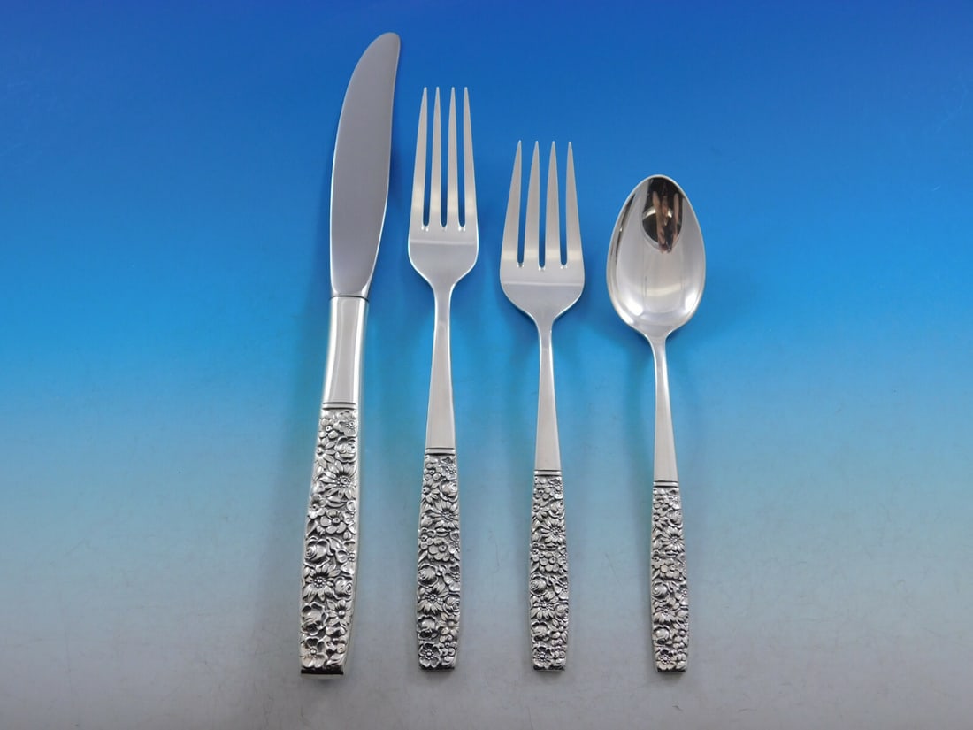 Towle Contessina Sterling Silver Flatware Set for 8 - 46 Pieces Mid-Century Modern: Towle Contessina Sterling Silver Flatware Set for 8 - 46 Pieces Mid-Century Modern Enhance your dining experience with this exquisite Contessina flatware set by Towle. Crafted from high-quality sterli
