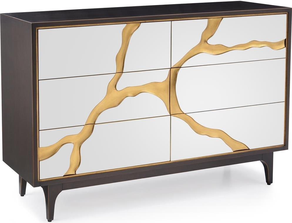 John-Richard Revne Contemporary Smoked Oak Six-Drawer Chest: John-Richard Revne Contemporary Smoked Oak Six-Drawer Chest The Revne Six-Drawer Chest in Smoked Oak is a modern and stylish addition to any bedroom or living space. Featuring a sleek contemporary des