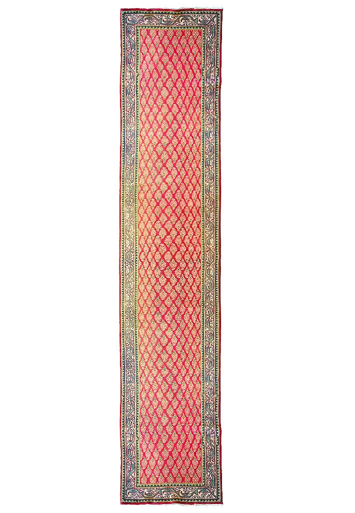 Elegant 3' x 19' Handmade Wool Area Runner Rug Herati Design: Elegant 3' x 19' Handmade Wool Area Runner Rug Herati Design Free continental US Shipping Elevate your space with our exquisite 3' x 19' Long Runner Handmade Wool Area Rug. Crafted by skilled artisans