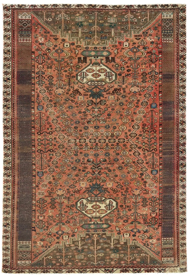 Vintage Tribal Pictorial Handmade Wool Oriental Rug 5'6 x 8'0: Vintage Tribal Pictorial Handmade Wool Oriental Rug 5'6 x 8'0 Discover the timeless elegance of this Semi-Antique Wool Oriental Rug, meticulously handmade to bring warmth and character to your space.