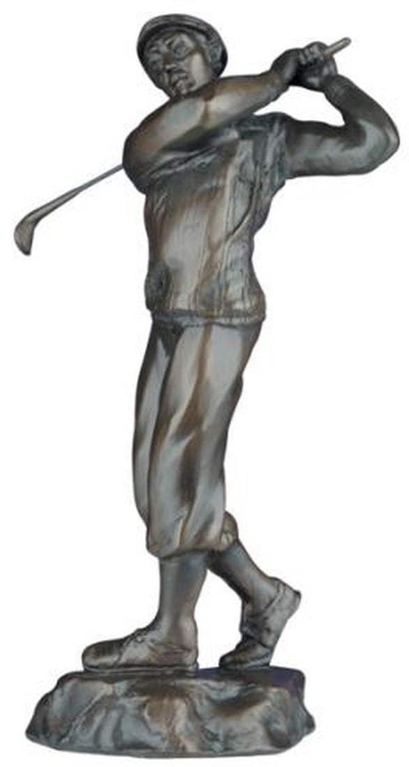 Hand-Painted Golfer Sculpture Lodge Style 13.5": Hand-Painted Golfer Sculpture Lodge Style 13.5" This vintage-style sculpture captures the essence of an old-time golfer in exquisite detail. Hand-cast and hand-painted, it reflects a charming antique