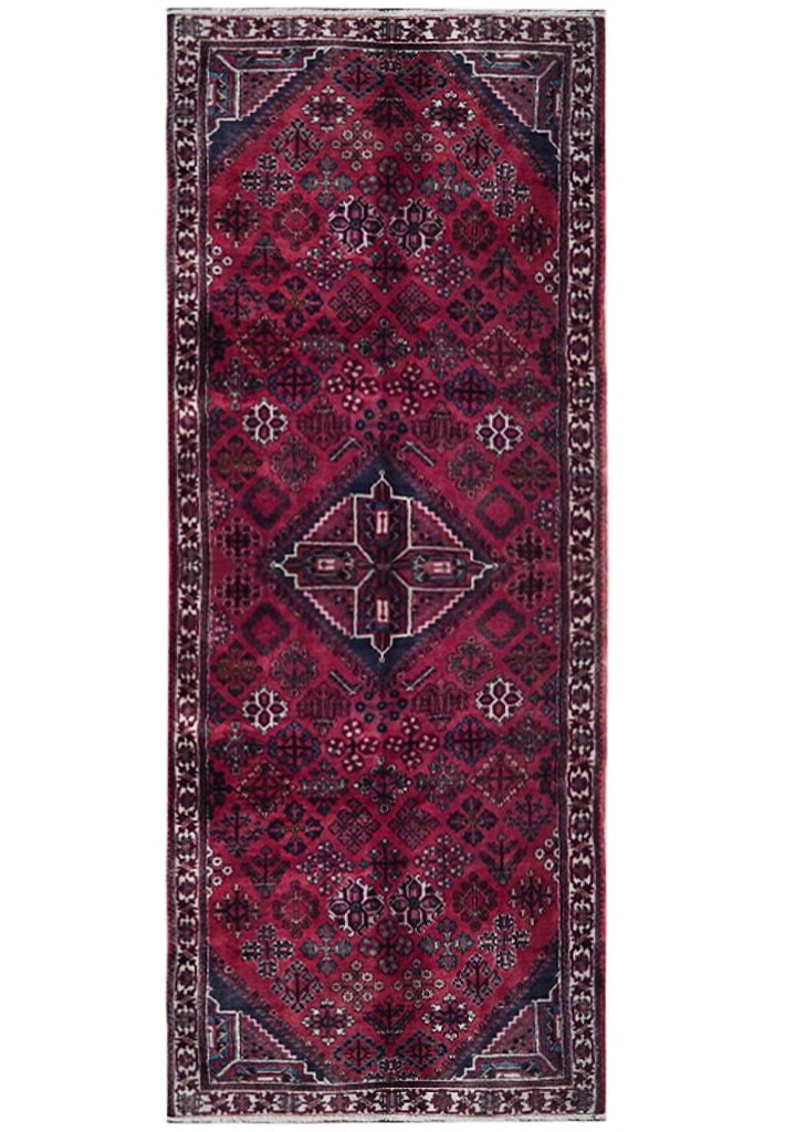 Handmade 3.8 x 10.4 Dark Pink Semi-Antique Persian Abadeh Runner: Handmade 3.8 x 10.4 Dark Pink Semi-Antique Persian Abadeh Runner Free continental US Shipping Enhance your home with this exquisite 3.8 x 10.4 Semi-Antique Persian Abadeh Runner, handcrafted by skille