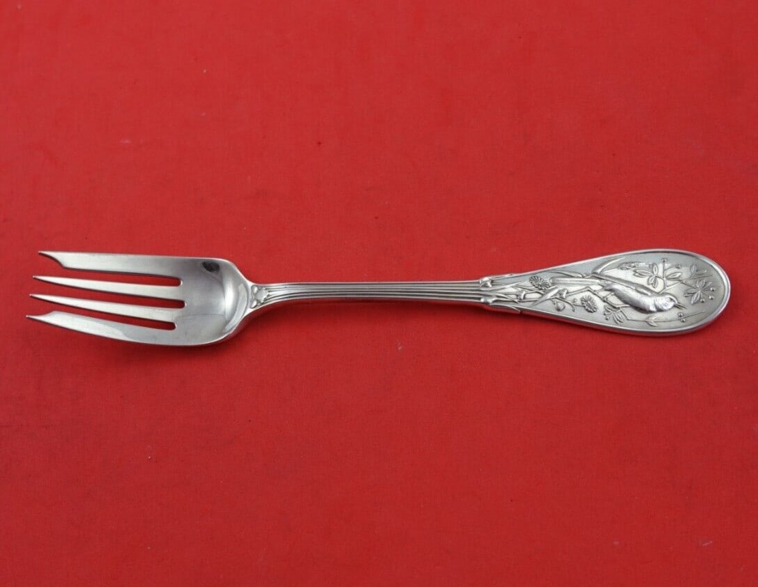 Tiffany & Co Japanese Sterling Silver Salad Fork 6 5/8 inches Monogrammed: Tiffany & Co Japanese Sterling Silver Salad Fork 6 5/8 inches Monogrammed This elegant Japanese pattern salad fork from Tiffany & Co. is crafted from high-quality sterling silver. Featuring a classic