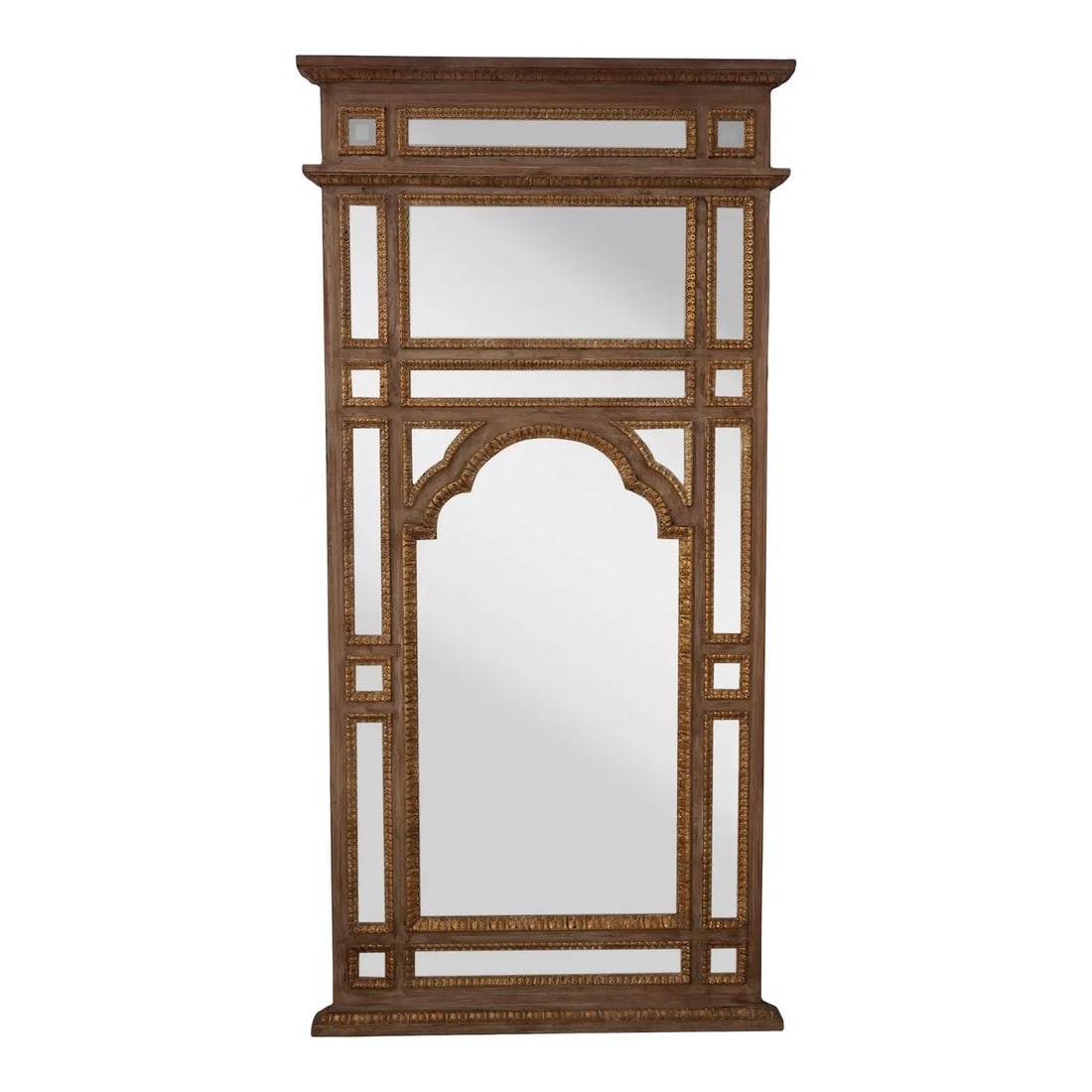 Labarge Italian Neoclassical Large Beveled Glass Mirror with Gold Highlights: Labarge Italian Neoclassical Large Beveled Glass Mirror with Gold Highlights This exquisite Labarge Italian Neoclassical large beveled glass mirror is an impressive addition to any space. Crafted with