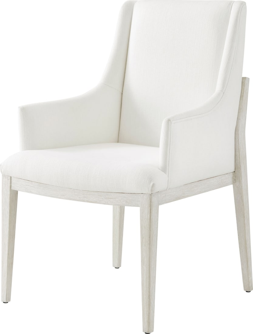 Theodore Alexander Sea Salt Upholstered Armchair 38H 23.5W 25D: Theodore Alexander Sea Salt Upholstered Armchair 38H 23.5W 25D This elegant upholstered armchair features a sophisticated Sea Salt finish that complements any decor. Crafted by Theodore Alexander, it