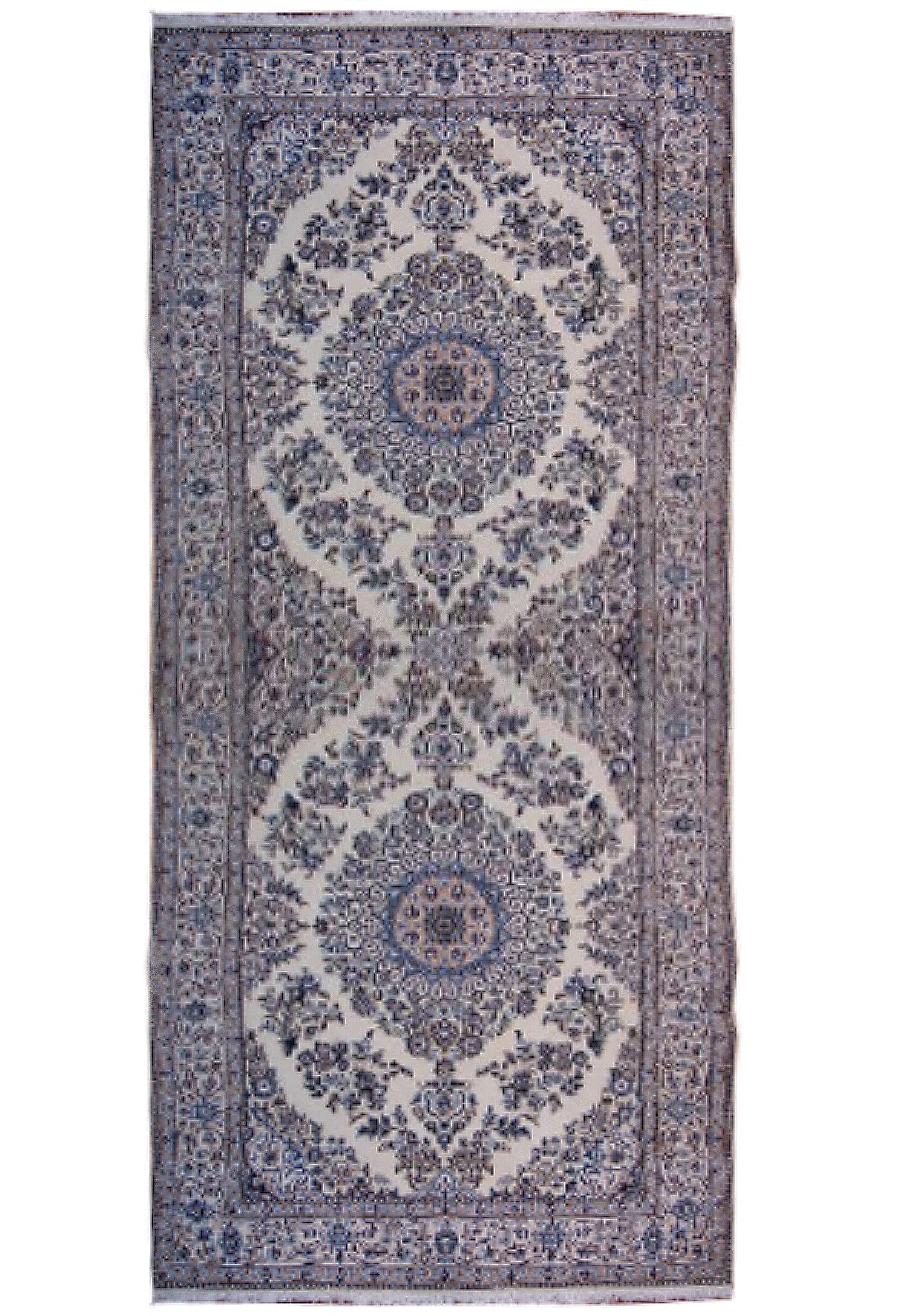 Persian Nain 6 LA 5 x 11 Signed Habaibian Wool Silk Handmade Rug Iran: Persian Nain 6 LA 5 x 11 Signed Habaibian Wool Silk Handmade Rug Iran Free continental US Shipping This authentic Persian Nain rug is handmade in Iran, crafted from high-quality wool and silk. Featuri