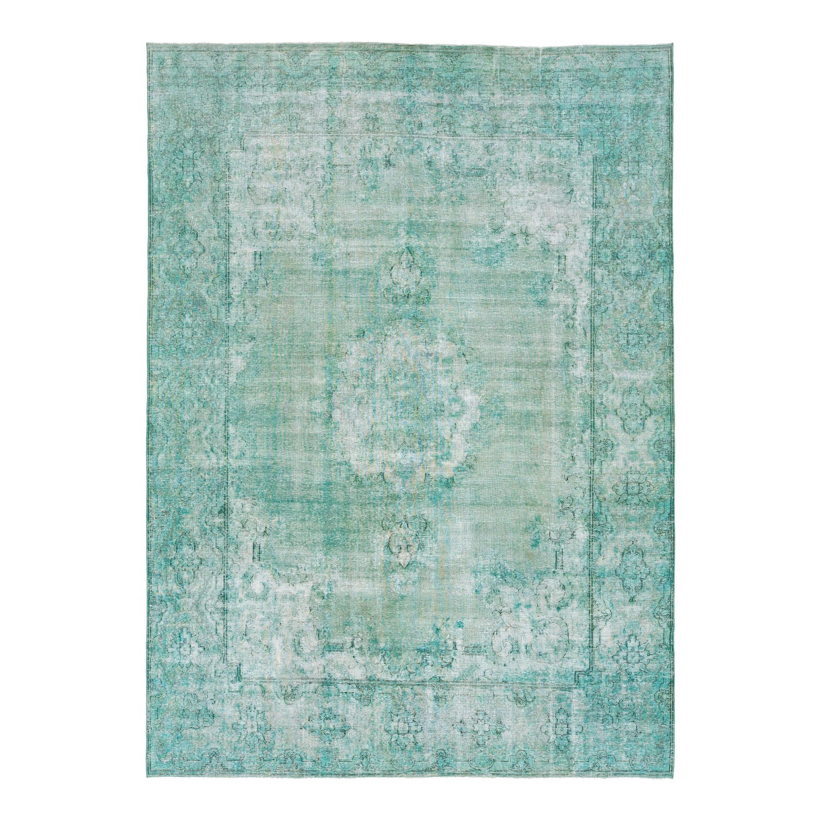 Antique Hand-Knotted Persian Wool Rug Light Green Floral Design 9'6 x 13'3: Antique Hand-Knotted Persian Wool Rug Light Green Floral Design 9'6 x 13'3 Enhance your living space with this exquisite antique hand-knotted Persian rug. The rug features a stunning light green field