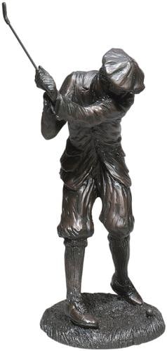 Hand-Painted Golfer Sculpture by Collins 14H Contemporary Resin: Hand-Painted Golfer Sculpture by Collins 14H Contemporary Resin Explore this exquisite hand-painted golfer sculpture by Collins, a stunning representation of contemporary art. Crafted from durable res