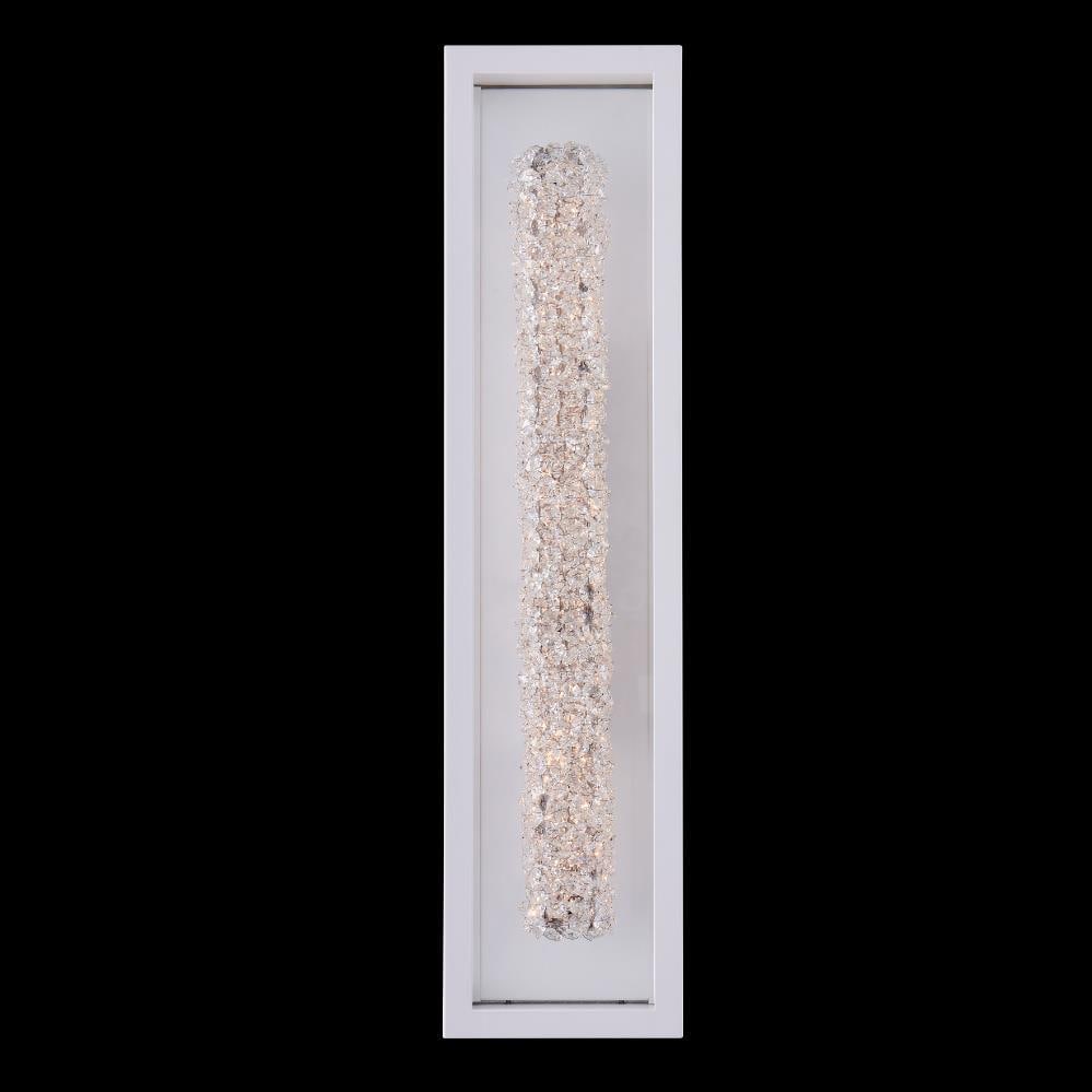 Kalco Lina Esterno Outdoor Wall Sconce 27H Clear Crystal Matte White: Kalco Lina Esterno Outdoor Wall Sconce 27H Clear Crystal Matte White Illuminate your outdoor spaces with the Luxury Lina Outdoor Wall Light Fixture, a stunning blend of contemporary design and functio