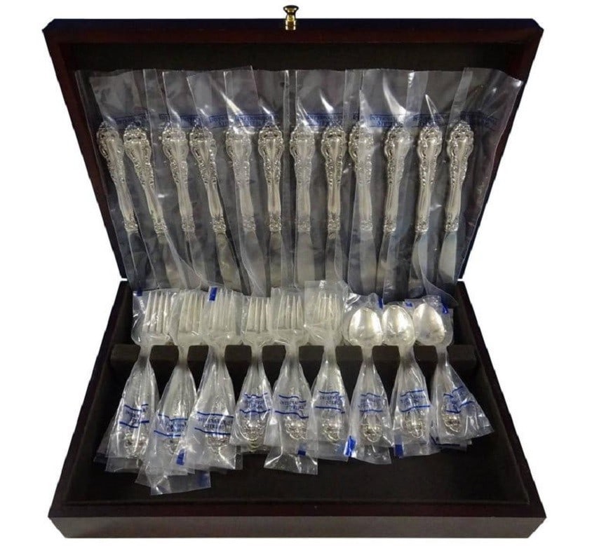 International Sterling Silver Charmaine Flatware Set 48 Pieces for 12 Service: International Sterling Silver Charmaine Flatware Set 48 Pieces for 12 Service Enhance your dining experience with this exquisite Charmaine flatware set by International Sterling. Designed for 12 servi