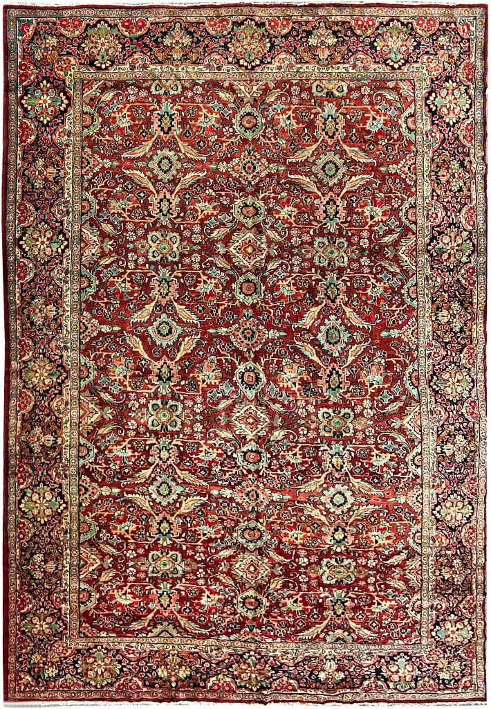 Elegant Handcrafted Brown Antique Persian Mahel Rug 10'8 x 16'10: Elegant Handcrafted Brown Antique Persian Mahel Rug 10'8 x 16'10 Free continental US Shipping Discover the timeless allure of this handcrafted 10.8' x 16.10' Brown Antique Persian Large Mahel Rug, a t