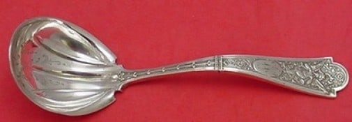 Shiebler Cupid Sterling Silver Gravy Ladle 7.5" Brite Cut Monogrammed: Shiebler Cupid Sterling Silver Gravy Ladle 7.5" Brite Cut Monogrammed This exquisite gravy ladle from the renowned Shiebler brand features the elegant Cupid pattern. Crafted from high-quality sterling