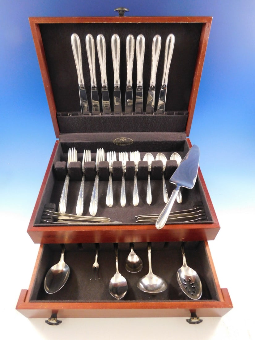 Towle Silver Flutes Sterling Silver Flatware Set for 8 47 Pieces with Storage Chest (1 of 10)