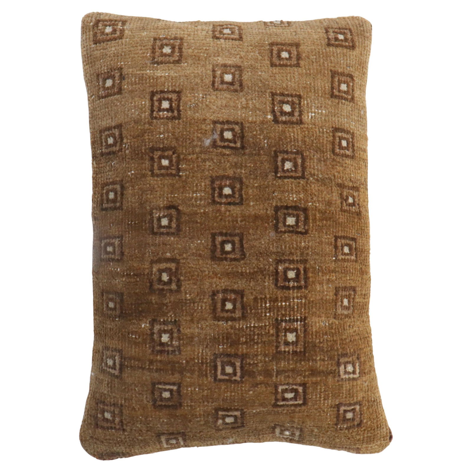 Zabihi Collection Vintage Turkish Kars Rug Pillow 16 x 24 Bohemian Style: Zabihi Collection Vintage Turkish Kars Rug Pillow 16 x 24 Bohemian Style This exquisite pillow is crafted from a vintage brown Turkish Kars rug, showcasing a bohemian style that adds a touch of elegan