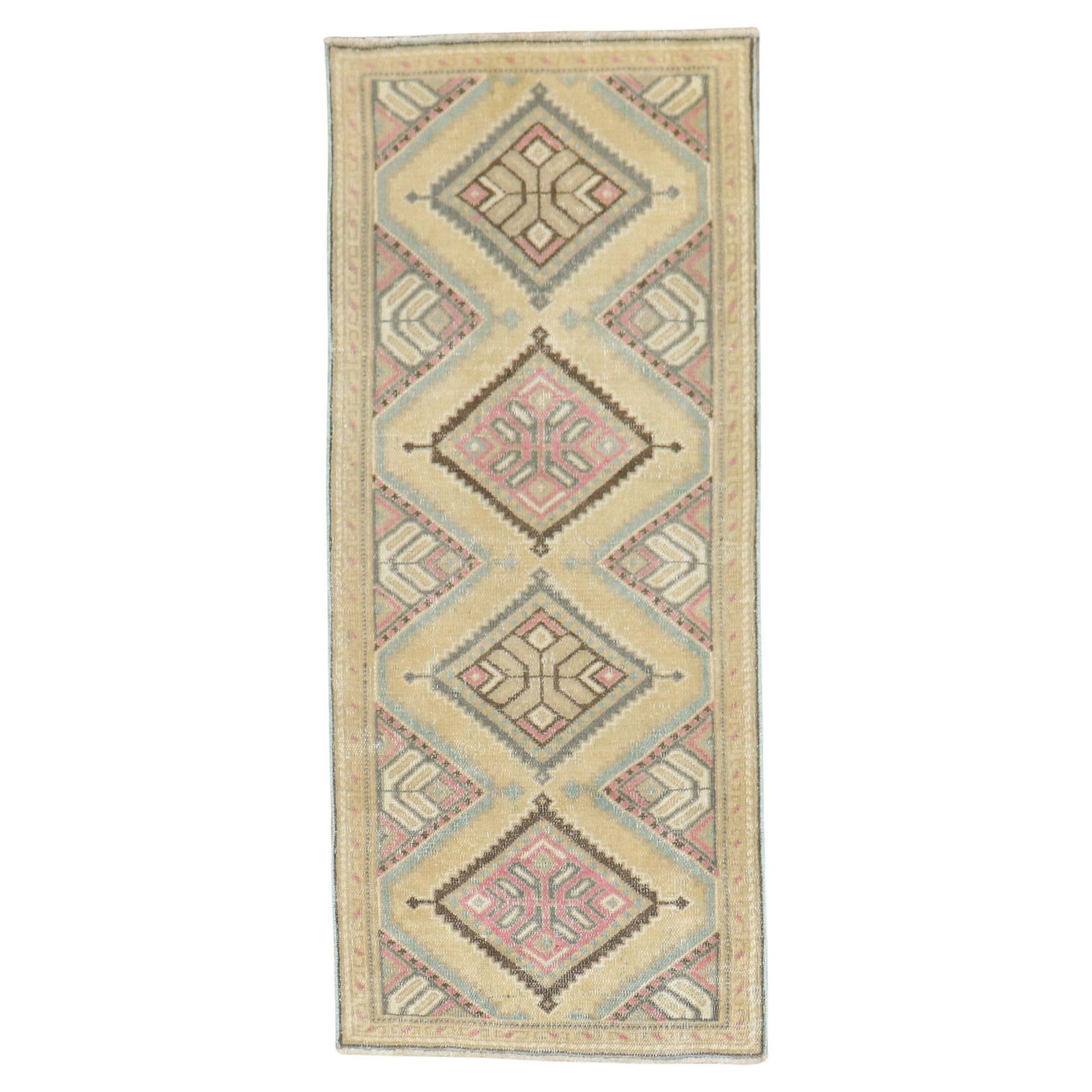 Mid-20th Century Persian Hand-Knotted Wool Rug 2' x 4'2'' (1 of 8)
