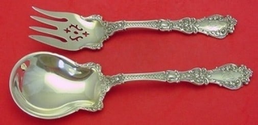 Gorham Henry II Sterling Silver Salad Serving Set 2pc 9 Inch: Gorham Henry II Sterling Silver Salad Serving Set 2pc 9 Inch Elevate your dining experience with this exquisite 2-piece salad serving set in the Henry II pattern by Gorham. Crafted from all sterling s