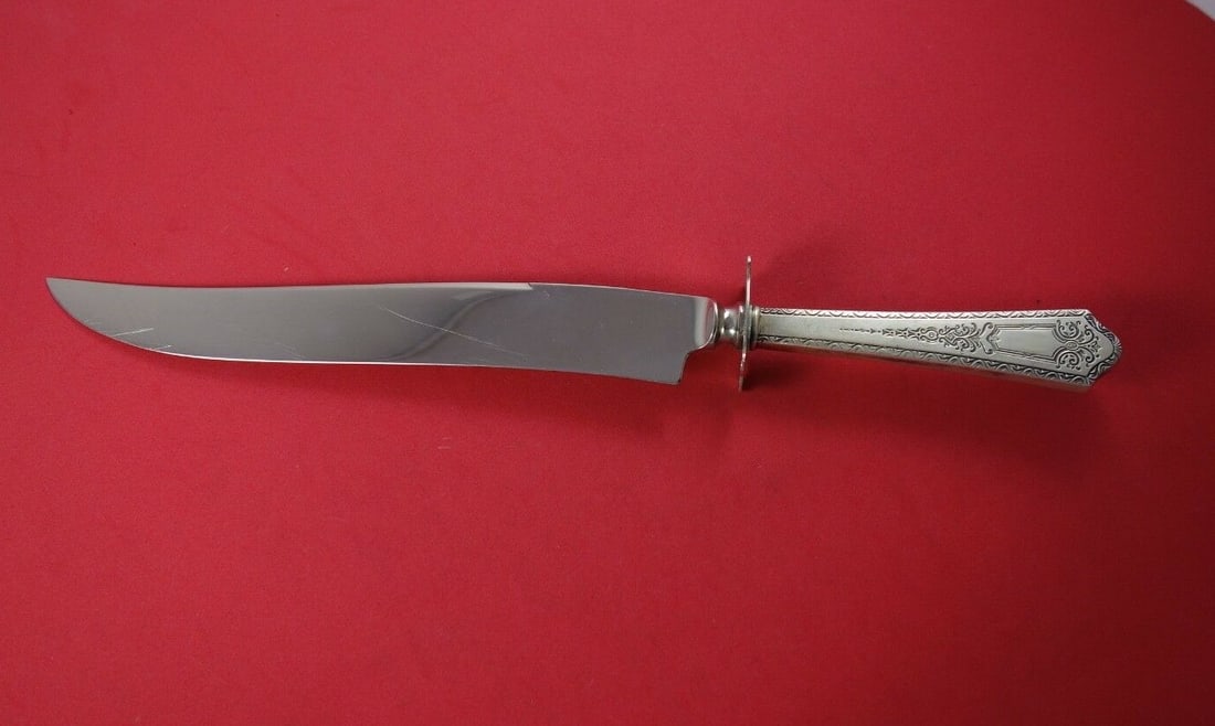 Manchester Princess Sterling Silver Roast Carving Knife 12 3/4": Manchester Princess Sterling Silver Roast Carving Knife 12 3/4" This exquisite roast carving knife from the renowned Princess pattern by Manchester is crafted from sterling silver with a hollow handle