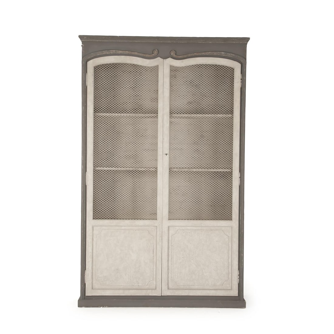 Zentique Alexander Light Gray Pine Display Cabinet 91H 55W 20D: Zentique Alexander Light Gray Pine Display Cabinet 91H 55W 20D Enhance your living space with the Alexander Light Gray Pine Display Cabinet, a stylish and functional addition to any home. This impress