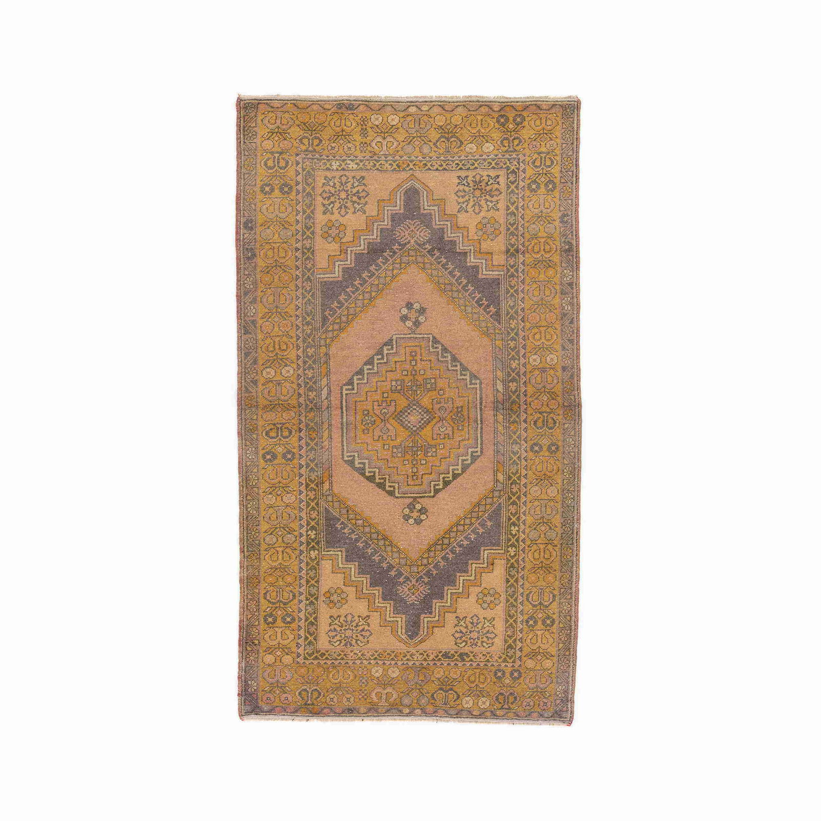 Authentic Anadol Handmade Wool Carpet 44.5 x 79.5: Authentic Anadol Handmade Wool Carpet 44.5 x 79.5 This Authentic Handmade Anadol Carpet is crafted from high-quality wool on wool, showcasing the traditional artistry of Anadol origin. The carpet feat