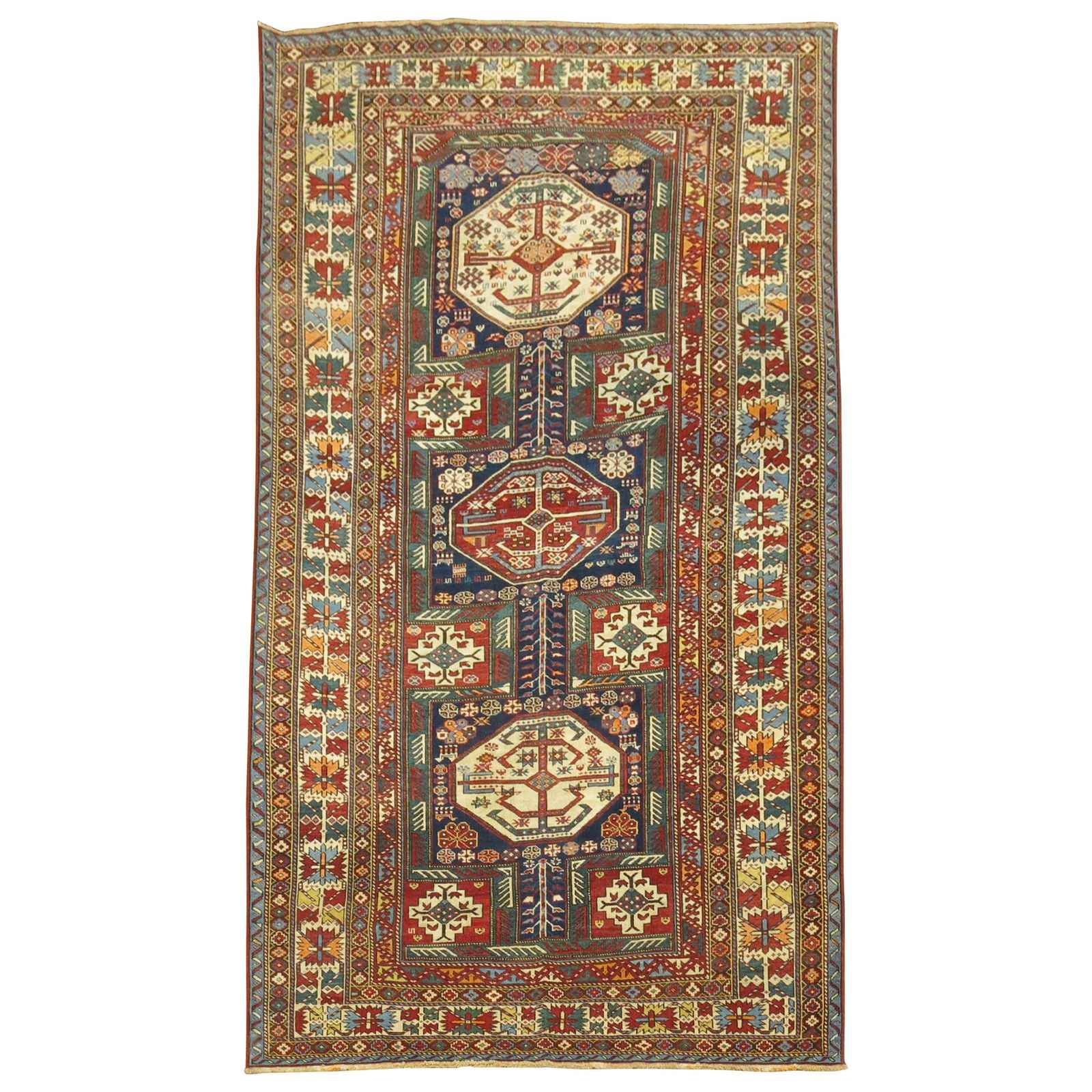 19th Century Tribal Antique Shirvan Rug Wool Hand-Woven Caucasus 4'8 x 8: 19th Century Tribal Antique Shirvan Rug Wool Hand-Woven Caucasus 4'8 x 8 Discover the exquisite craftsmanship of this 19th Century Tribal Antique Shirvan Rug, meticulously hand-woven from high-quality