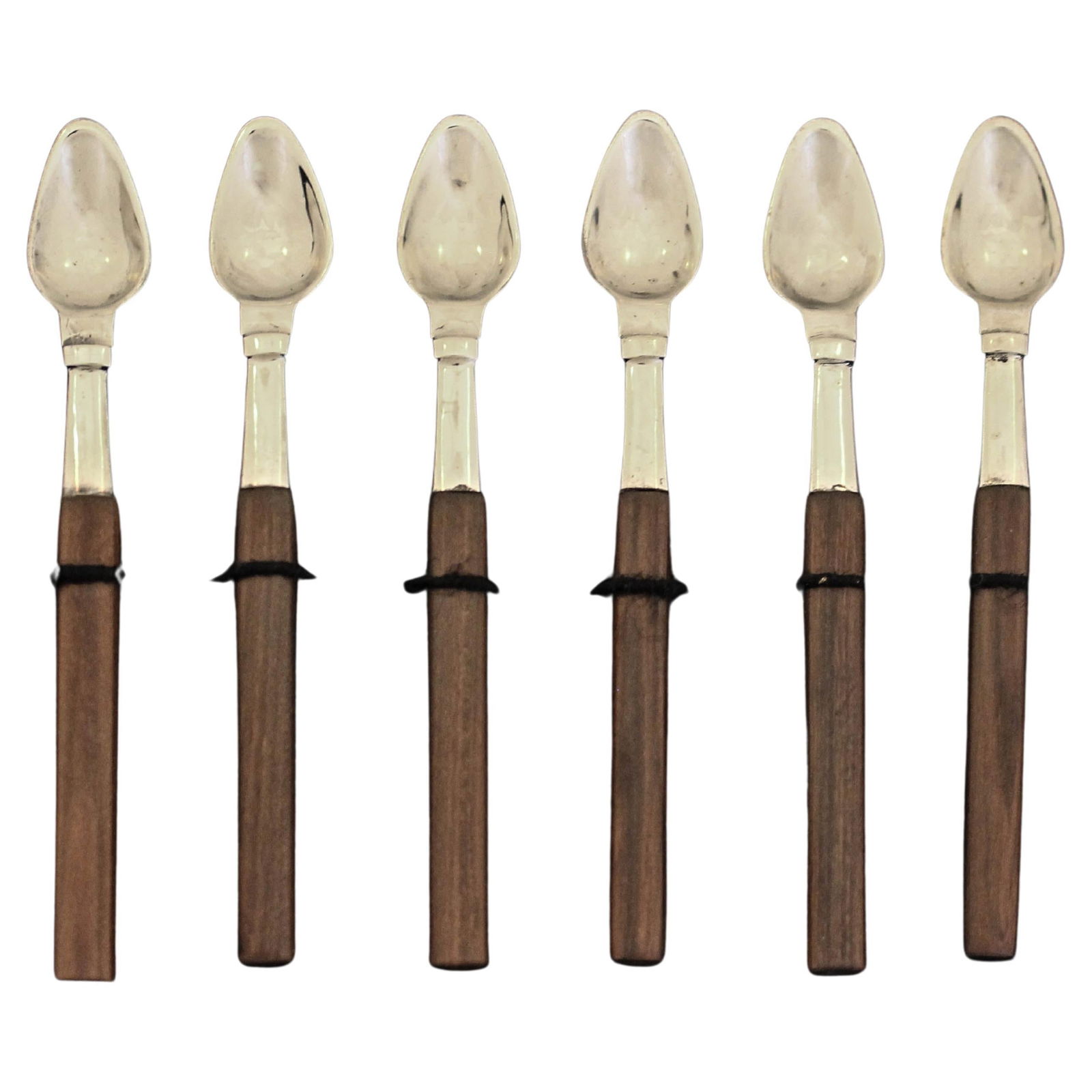 Danish MidCentury Modern Set of 6 Sterling Silver Demitasse Spoons: Danish MidCentury Modern Set of 6 Sterling Silver Demitasse Spoons This exquisite set of six demitasse spoons showcases the elegance of Danish Mid-Century modern design, crafted from high-quality ster