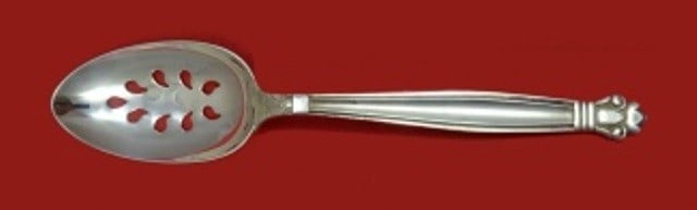 Manchester Copenhagen Sterling Silver Slotted Serving Spoon 9-Hole Custom 8.25": Manchester Copenhagen Sterling Silver Slotted Serving Spoon 9-Hole Custom 8.25" This exquisite slotted serving spoon from the 'Copenhagen' pattern by Manchester is a stunning addition to any table set