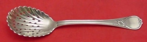 Whiting Le Cordon Sterling Silver Sugar Sifter 6 3/4 Inch Monogrammed: Whiting Le Cordon Sterling Silver Sugar Sifter 6 3/4 Inch Monogrammed Introducing the exquisite Le Cordon Sugar Sifter by Whiting, crafted from high-quality sterling silver. This elegant serving piece