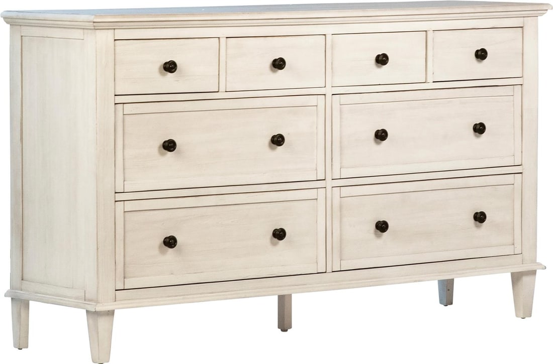 Stylish 8-Drawer Dresser in Whitewash Reclaimed Acacia Wood (1 of 6)