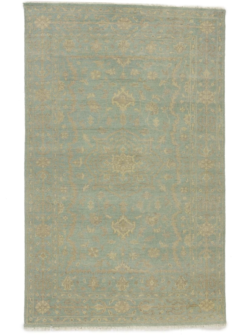 Handmade Aqua Blue Floral Wool Area Rug 5'1 x 8'1 Vintage Decor: Handmade Aqua Blue Floral Wool Area Rug 5'1 x 8'1 Vintage Decor Enhance your home decor with this exquisite Handmade Muted Aqua Blue Floral Wool Oriental Rug. Measuring 5'1" x 8'1", this area rug show