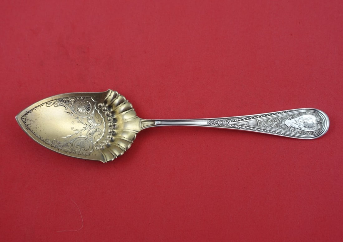 Gorham Hindostanee Sterling Silver Preserve Spoon 7 Inch Monogrammed: Gorham Hindostanee Sterling Silver Preserve Spoon 7 Inch Monogrammed This elegant preserve spoon features the distinguished Hindostanee pattern by Gorham, crafted from high-quality sterling silver. De