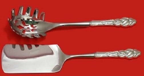 Tiffany and Co Ailanthus Sterling Silver 2pc Serving Set: Tiffany and Co Ailanthus Sterling Silver 2pc Serving Set This exquisite 2-piece serving set features the elegant Ailanthus pattern by Tiffany and Co. Crafted from high-quality sterling silver with cus