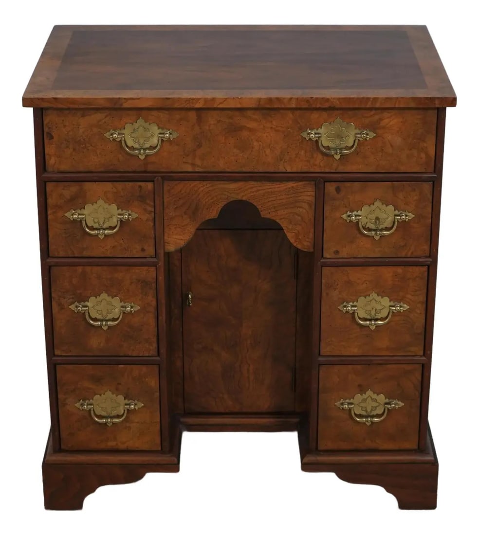 Baker George III Style Burl Walnut Chest with Brass Hardware (1 of 10)