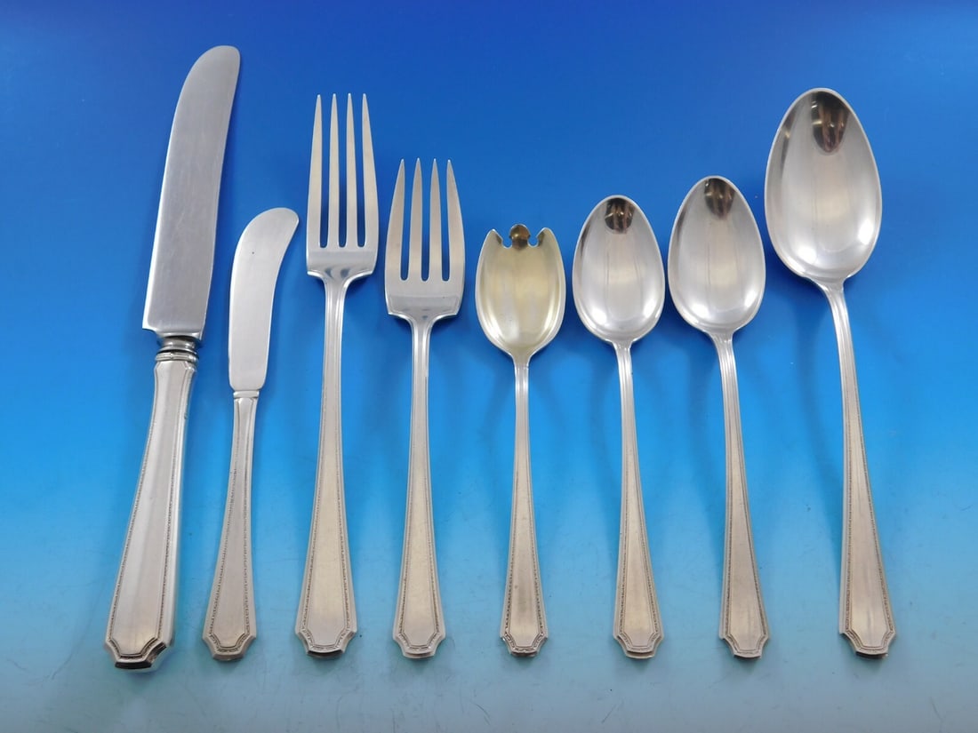Towle Lady Constance Sterling Silver Flatware Set for 8 77 Pieces with Storage Chest: Towle Lady Constance Sterling Silver Flatware Set for 8 77 Pieces with Storage Chest This stunning Lady Constance sterling silver flatware set by Towle is perfect for elegant dining. Crafted circa 192