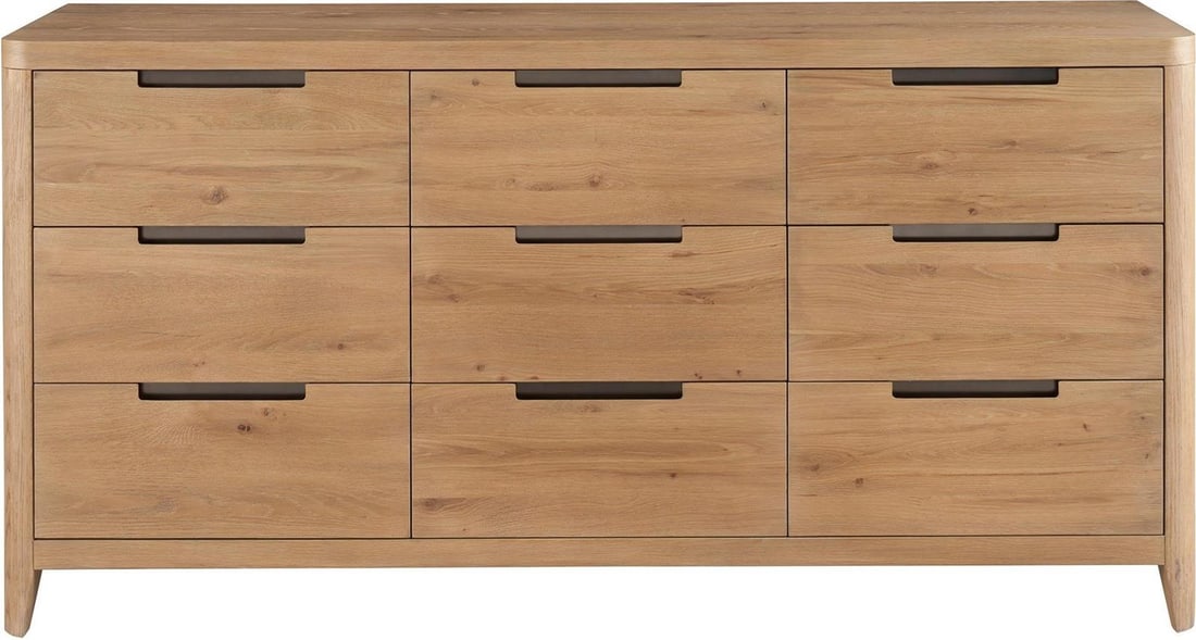 Universal New Modern Oak 72 Inch Drawer Dresser: Universal New Modern Oak 72 Inch Drawer Dresser Introducing the New Modern Oak Walker Drawer Dresser, a perfect blend of style and functionality. This chest of drawers features a stunning Organic Natu