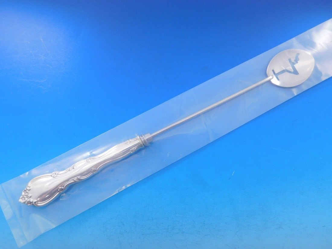 Gorham Rose Tiara Sterling Silver Martini Spoon Custom Made 11 5/8": Gorham Rose Tiara Sterling Silver Martini Spoon Custom Made 11 5/8" Introducing the Rose Tiara Martini Spoon, a stunning piece crafted by Gorham from sterling silver. This custom-made serving piece, m