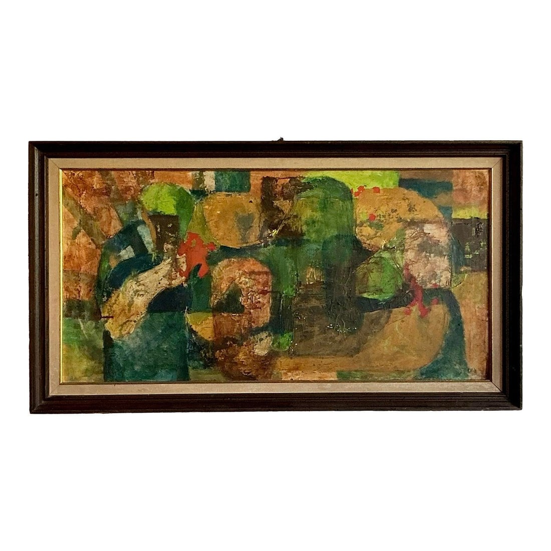 Vintage Mid-Century Modern Abstract Oil on Canvas Artwork: Vintage Mid-Century Modern Abstract Oil on Canvas Artwork Experience the captivating allure of this vintage abstract oil painting on canvas, a true embodiment of Mid-Century Modern artistry. This orig