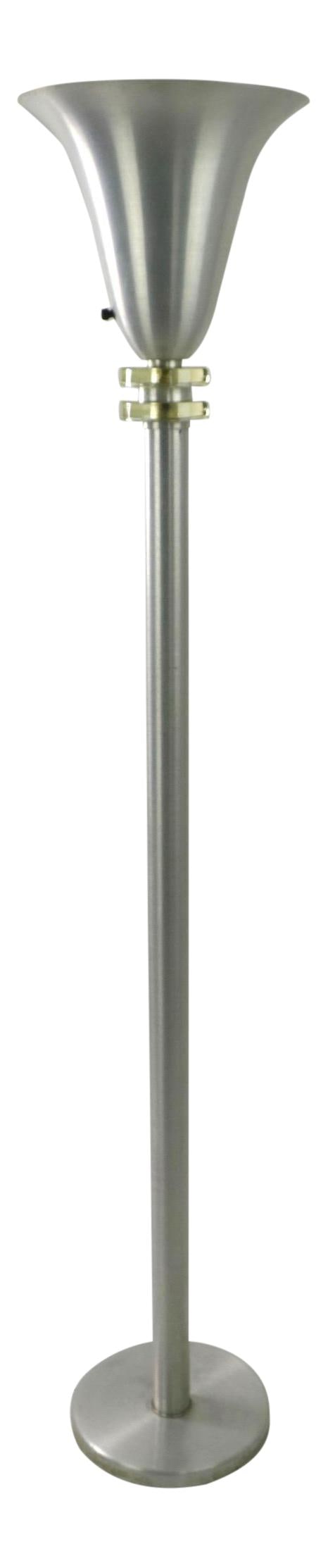 Mid Century Spun Aluminum Torchiere Lamp Inspired by Russel Wright (1 of 10)