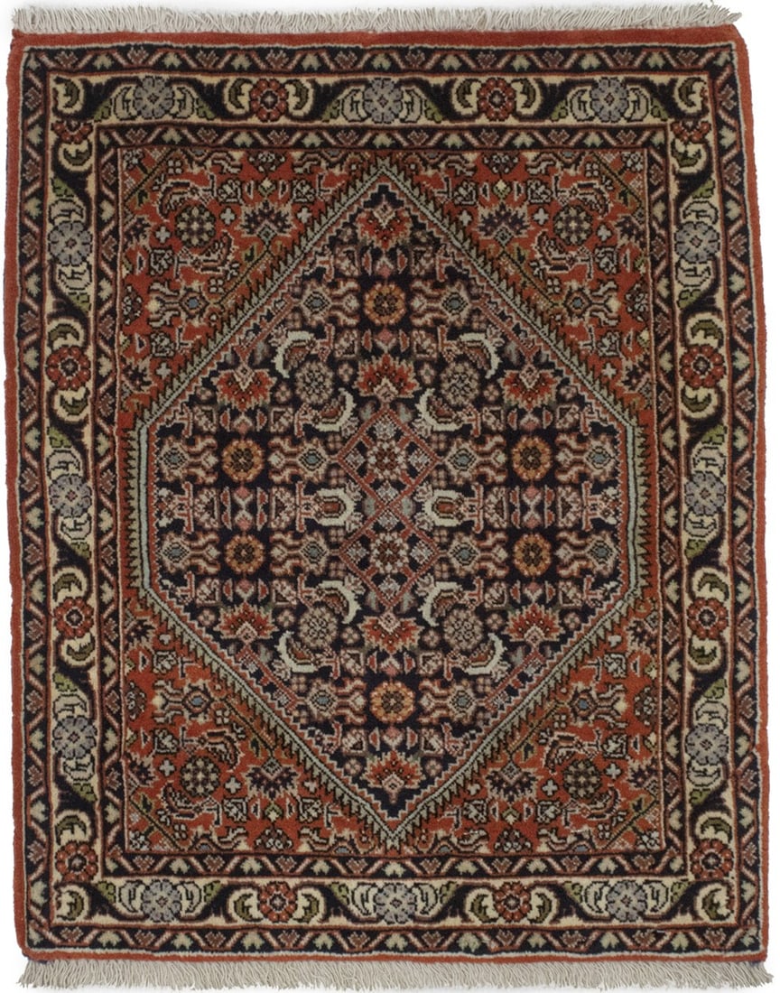 Small Wool Tribal Hand-Knotted Vintage Rug Orange 1'9 x 2'2 Accent Carpet (1 of 12)