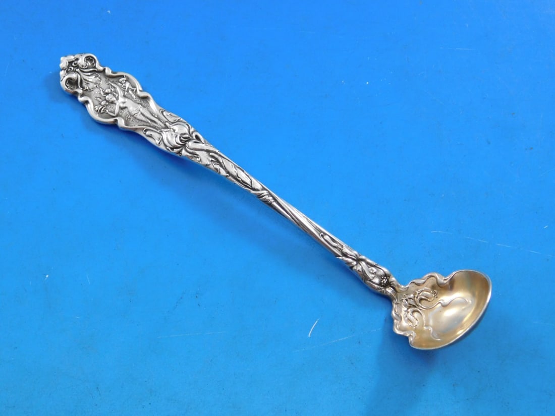 Wallace Irian Sterling Silver Mustard Ladle Gold Washed 4 5/8" (1 of 5)
